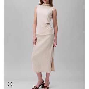 Calvin Klein Cream Midi Skirt